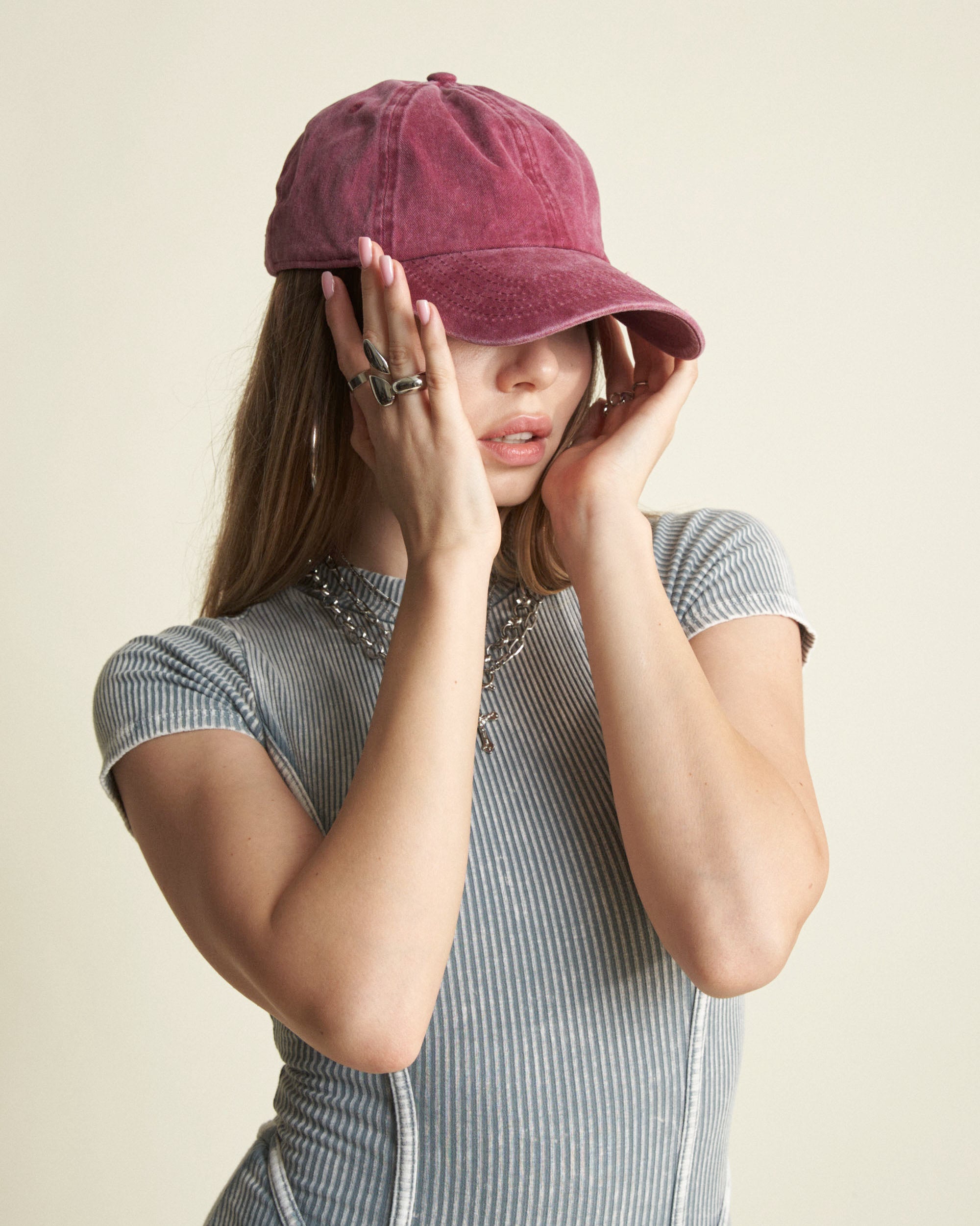 WASHED LOGO CAP - BURGUNDY