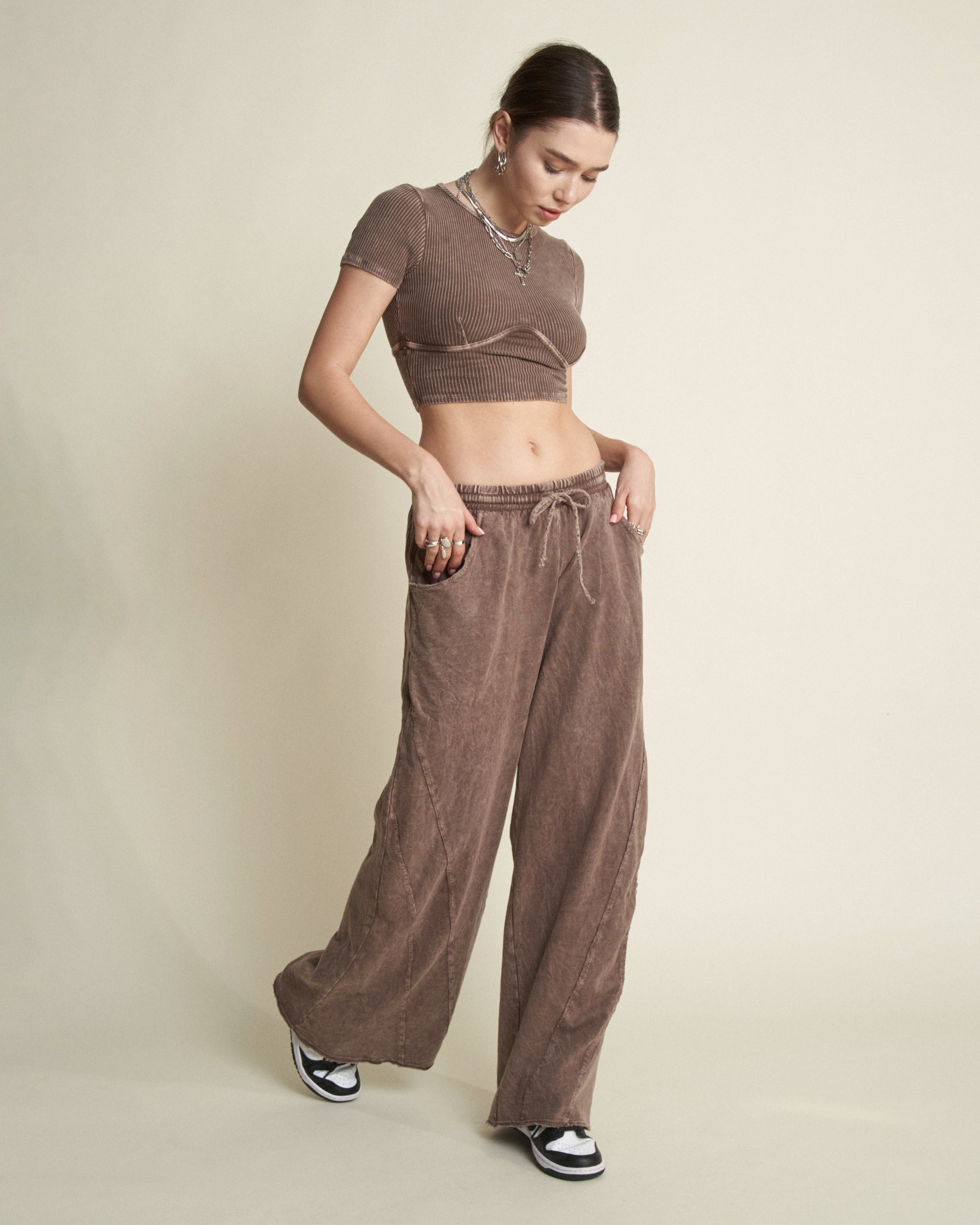 CONTOUR BABY TEE SWEATPANT SET - PECAN